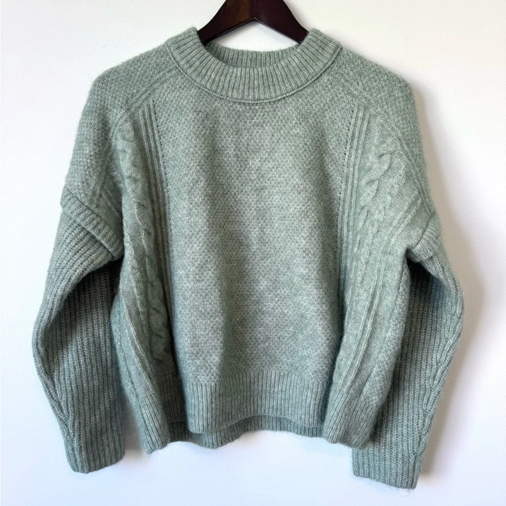Madewell Havener Cable Stitch Crewneck Sweater - Size S